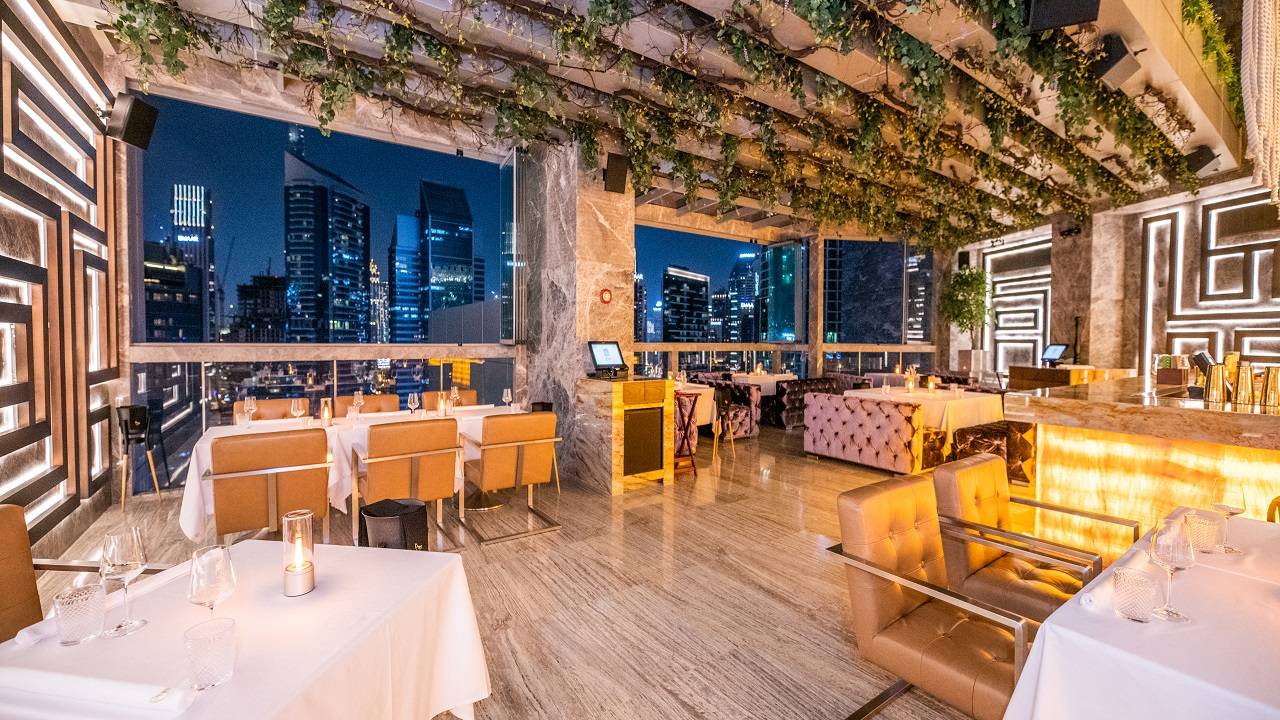 Elegant interior of Bella Italian Restaurants in Dubai