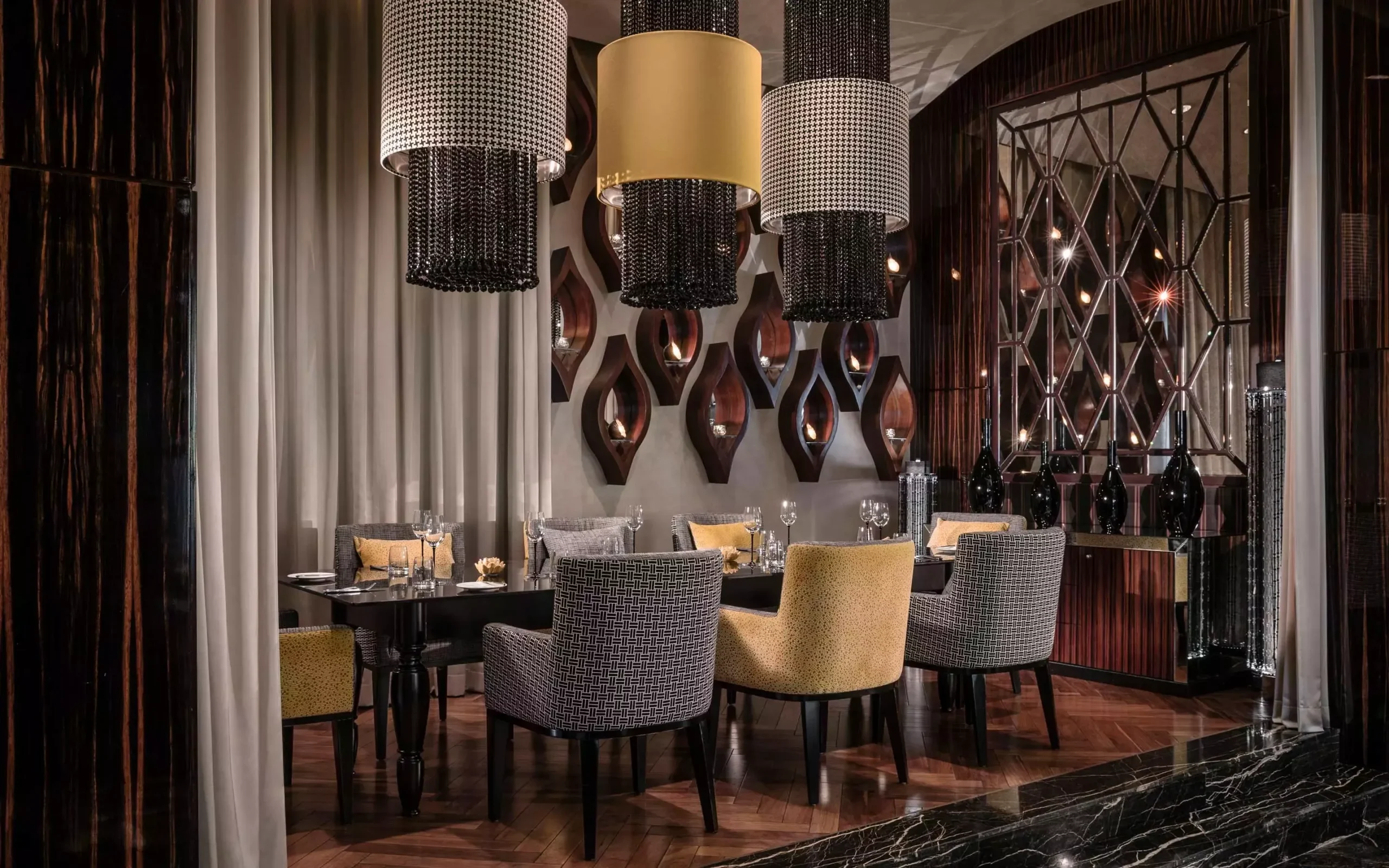 Elegant interior of STAY by Yannick Alléno Italian Restaurants in Dubai